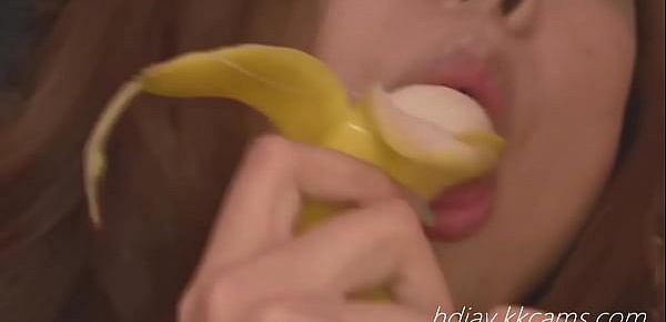  Redhead Playing With A Hard Banana In The Kitchen